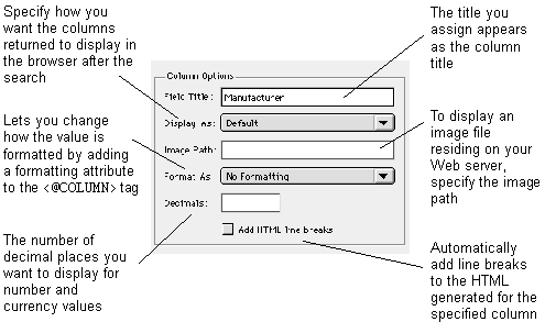 Column options